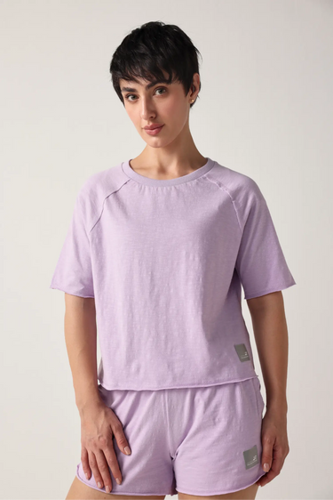 Raglan Sleeve Cotton Slub Top