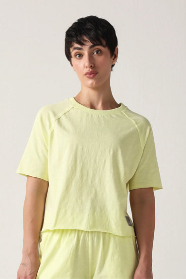 Raglan Sleeve Cotton Slub Top