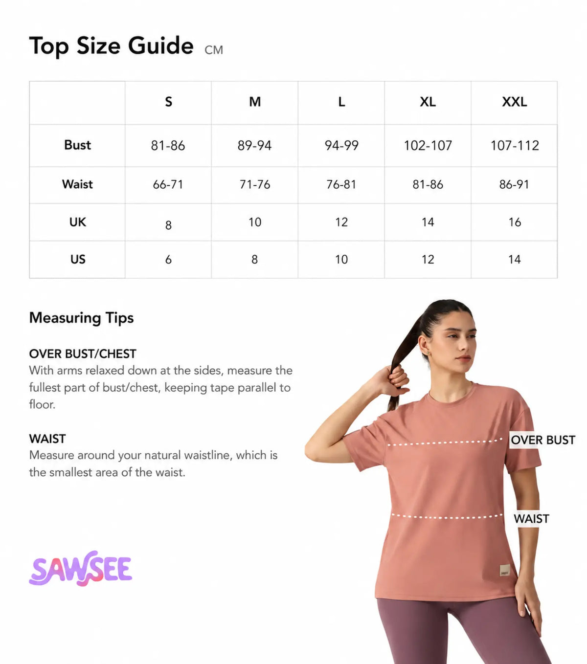 Play It Loose Tee Size Guide - CM